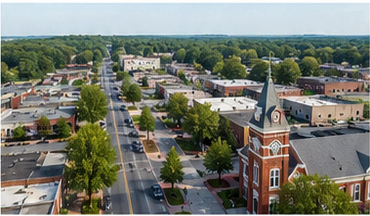 Aerial view of downtown Cartersville, Georgia