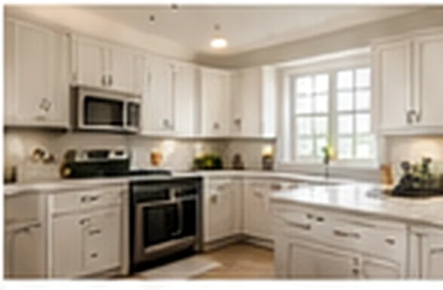 Light kitchen with painted cabinets