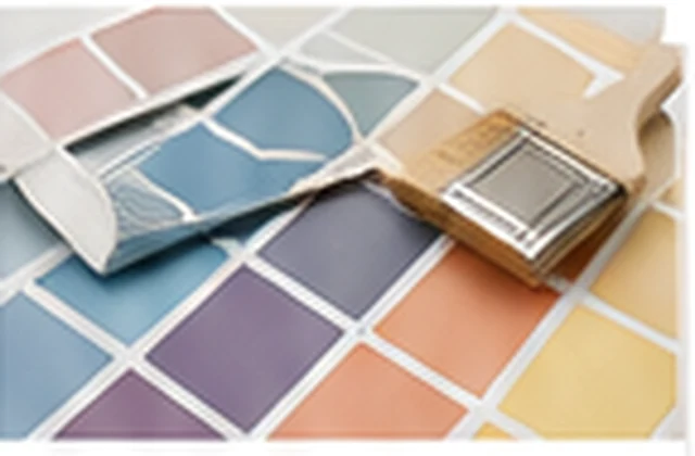 Paint color swatches and brush
